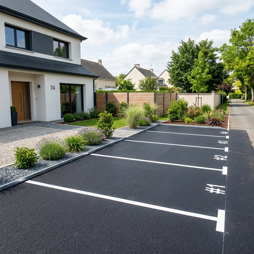 Enrobé de parking et aménagement de places de stationnement